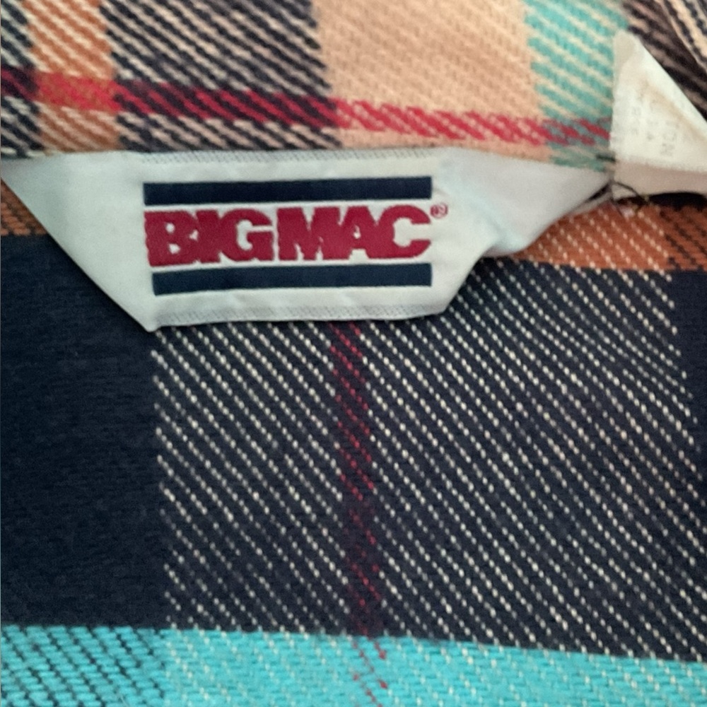 BIG MAC DISTRESSED Vintage 80’ Heavy Flannel Mens Shirt - Picture 4 of 13